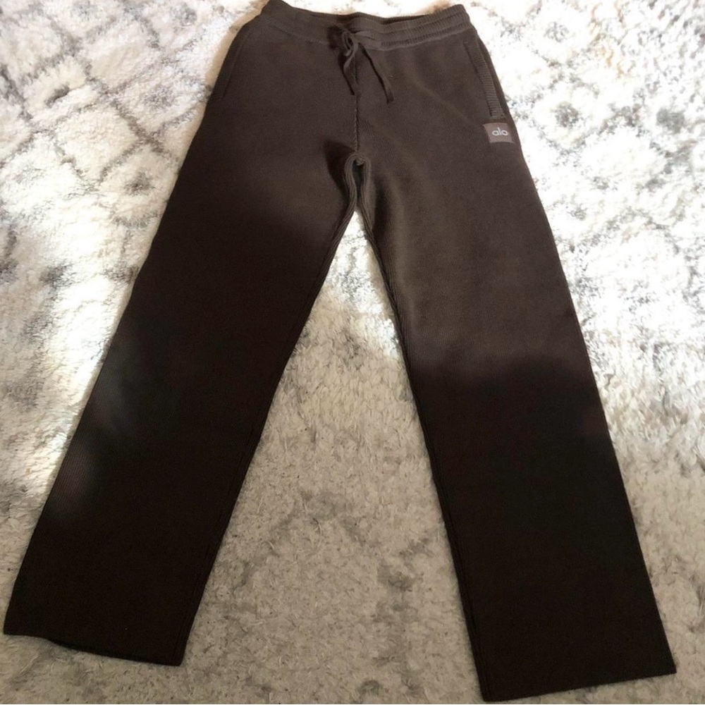 ALO Yoga Unisex Chocolate Brown Straight-Leg Sweatpants